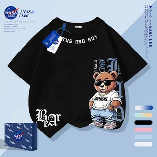 [จัดส่งในวันเดียวกัน] นาซ่า เสื้อยืดผ้าฝ้ายแท้ สำหรับทั้งชายและหญิง ระบายอากาศได้ดี และดูดซับเหงื่อ