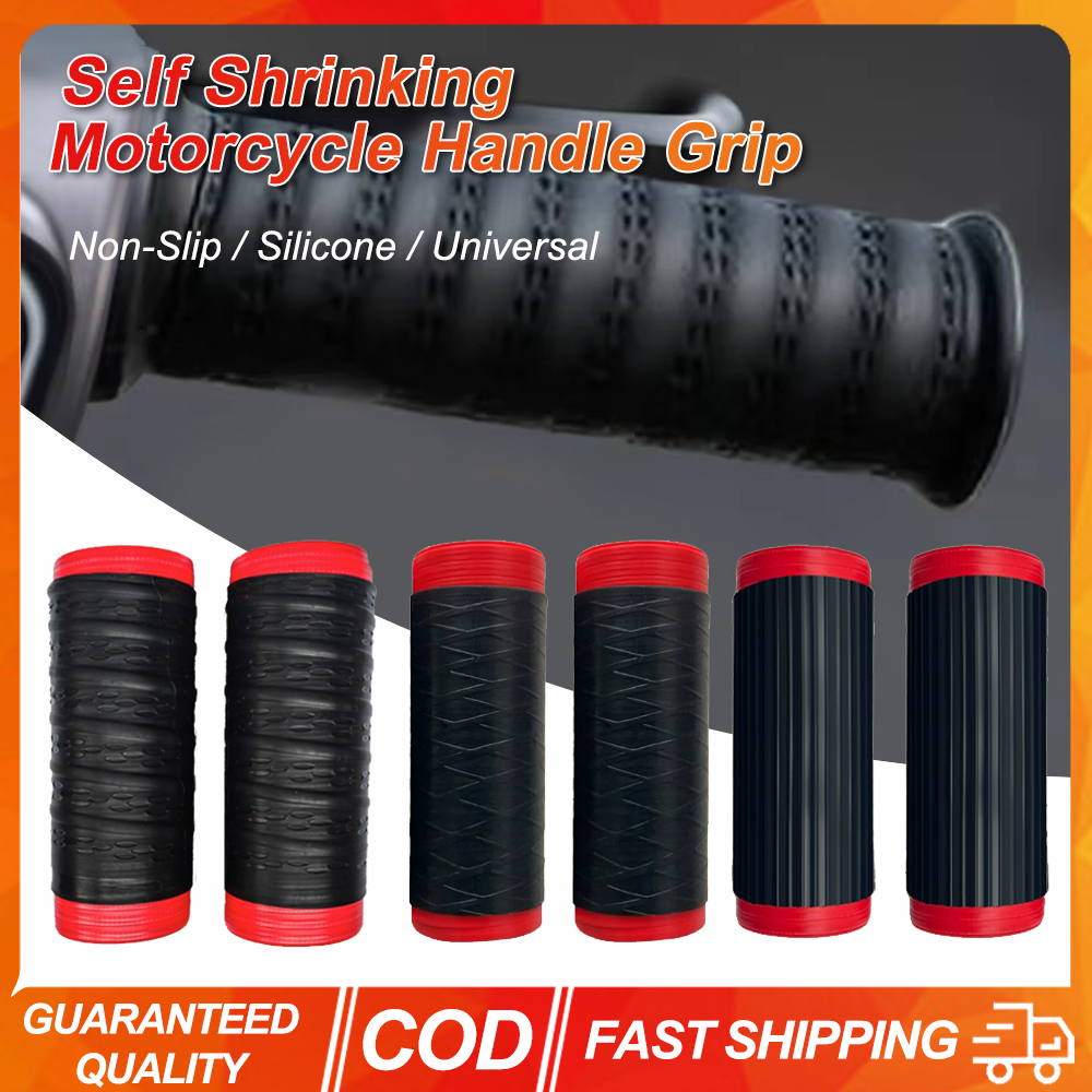 (COD) ที่จับมอเตอร์ไซค์ซิลิโคนหดตัวได้เอง 2ชิ้น Universal Handlebar Grip กันลื่น ติดตั้งง่าย สำหรับครอบคลุมและป้องกันแฮนด์รถจักรยานยนต์