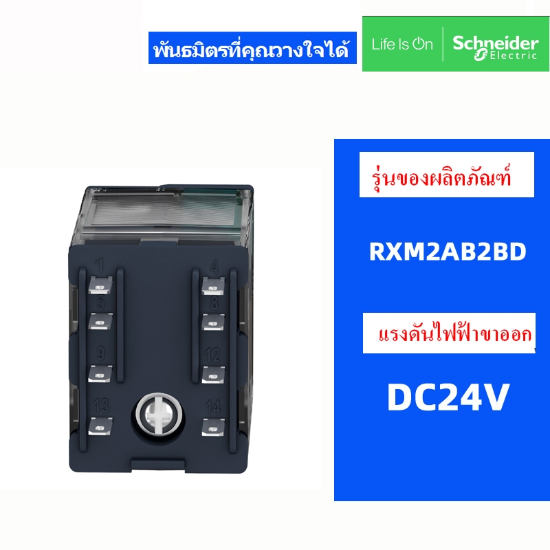 รีเลย์ SchneIder ดั้งเดิม RXM2AB2BD RXM2AB2P7 RXM4AB2BD RXM4AB2P7 DC24V AC230V