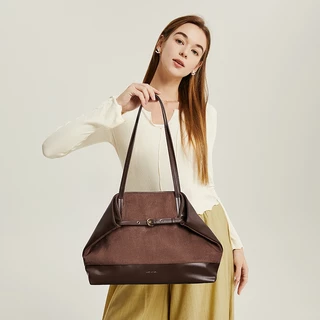 BOSTANTEN Allin Bag กระเป๋าถือผู้หญิง Suede PU กระเป๋า Tote ผู้หญิงขนาดใหญ่ ใส่โน้ตบุ๊กได้ กระเป๋าทำงาน สะพายไหล่ สไตล์เกาหลี เรียบหรู