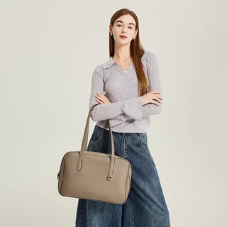 BOSTANTEN Speedy Bag กระเป๋าสะพายไหล่ผู้หญิง หนัง PU Tote Bag กระเป๋าใบใหญ่ จุของเยอะ อเนกประสงค์ สไตล์เกาหลี เรียบหรู Work Daily