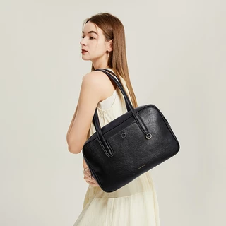 BOSTANTEN Speedy Bag กระเป๋าสะพายไหล่ผู้หญิง หนัง PU Tote Bag กระเป๋าใบใหญ่ จุของเยอะ อเนกประสงค์ สไตล์เกาหลี เรียบหรู Work Daily