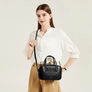 BOSTANTEN Mini Speedy Bag กระเป๋าสะพายไหล่ผู้หญิง กระเป๋า Tote ขนาดเล็ก จุของได้พอดี กระเป๋าถือแฟชั่น สไตล์เกาหลี เรียบหรู ใช้งานได้ทุกวัน