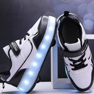 รองเท้าสเก็ต 4 ล้อ LED สำหรับเด็ก – ถอดได้ง่าย แสงสีสดใส 11 สี ส่องสว่างได้ทุกที่ สวนสาธารณะ/งานวันเกิด/ยามกลางคืน