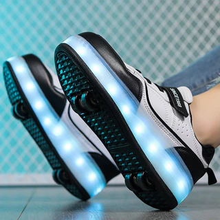 รองเท้าสเก็ต 4 ล้อ LED สำหรับเด็ก – ถอดได้ง่าย แสงสีสดใส 11 สี ส่องสว่างได้ทุกที่ สวนสาธารณะ/งานวันเกิด/ยามกลางคืน