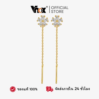 Vnox Zircon Cubic Snowflake ต่างหูชุบทอง hypoallergenic เครื…