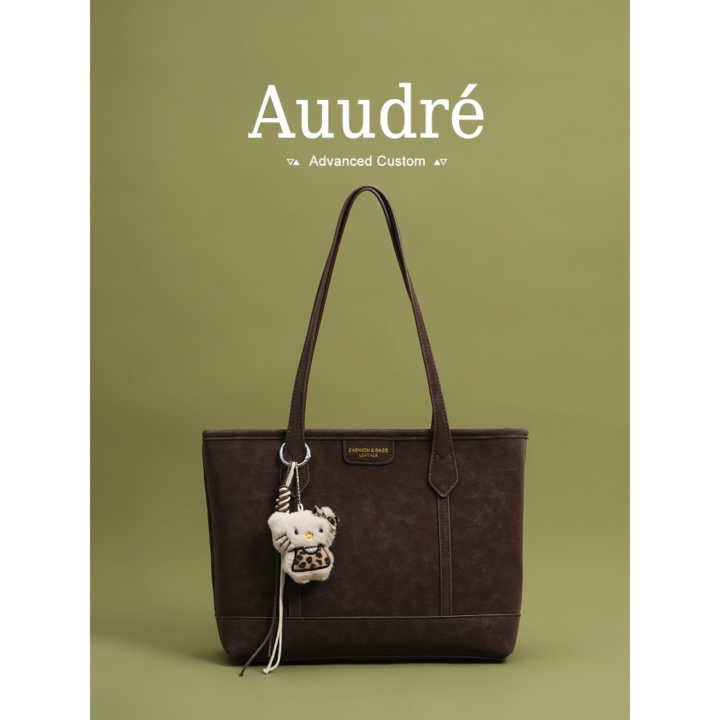 Auure Retro Large-Capacity Work Commuter Bag กระเป๋าสะพายหญิง