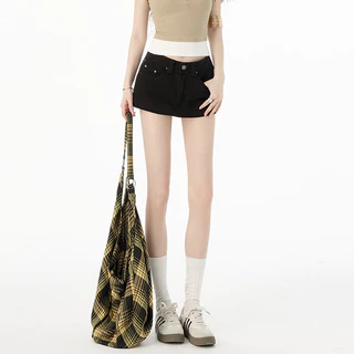 Floerns S-6XL Y2K กางเกงยีนส์ขาสั้นเอวต่ำ มีซับใน สาวฮอตต้องมี