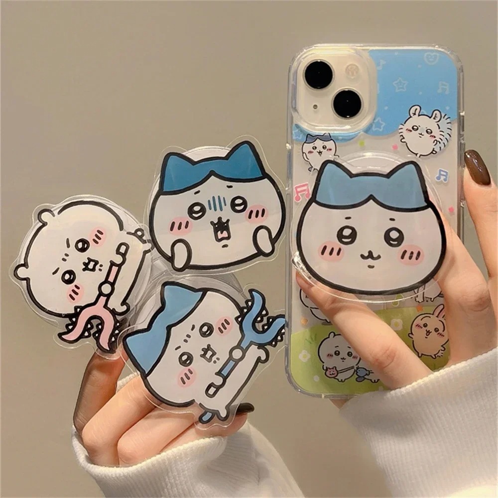 INS เกาหลีน่ารัก Funy การ์ตูนสําหรับ Magsafe โทรศัพท์แม่เหล็ก Griptok Grip Tok Stand สําหรับ IPhone พับไร้สายชาร์จกรณีผู้ถือ