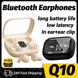 Q10 ไร้สายบลูทูธ 5.4 หูฟังคลิปหูลดเสียงรบกวนโทรและเสียง Dolby หูฟังนอนหลับ TWS