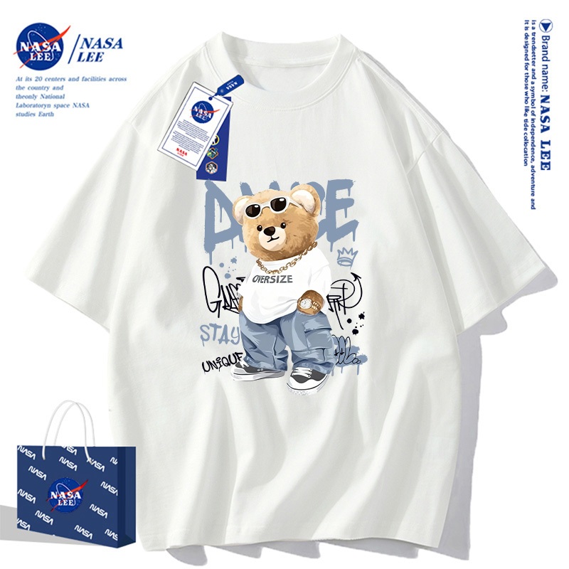 NASA เสื้อยืด ผ้าฝ้ายแท้ ใส่สบาย เท่ห์สไตล์วัยรุ่น รุ่นยูนิเซ็กส์ ใส่ได้ทั้งชายหญิง