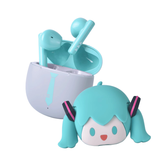 BilibiliGoods POPO Hatsune Miku ชุดหูฟังบลูทูธไร้สายจริง