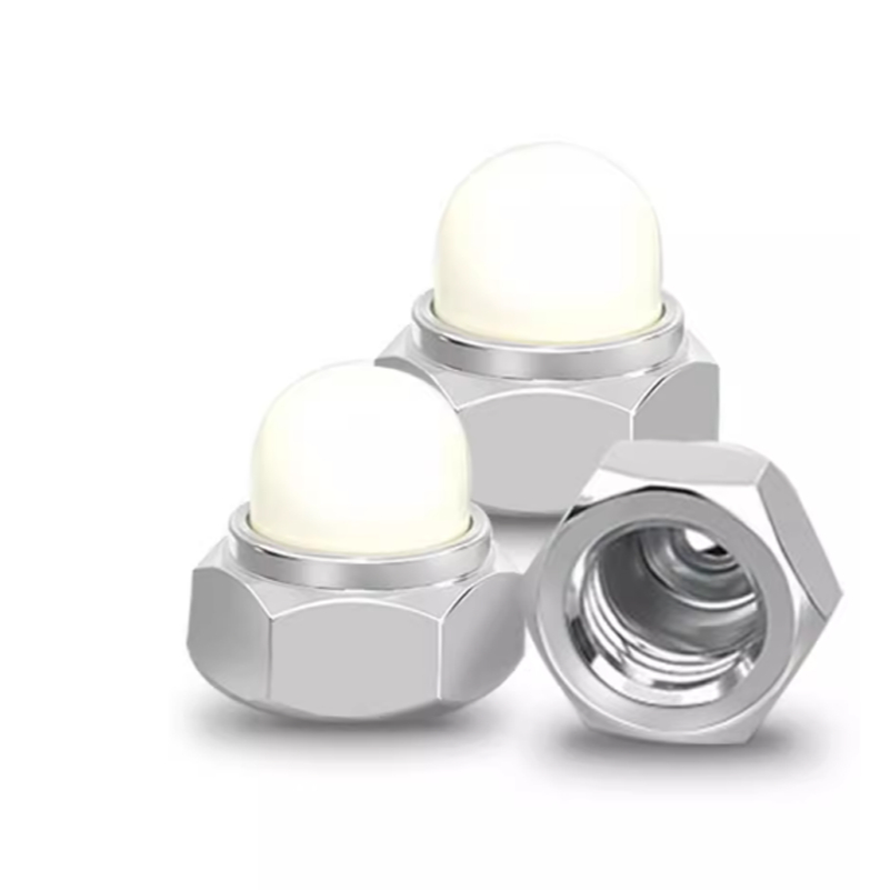 304 น็อตหมวกทรงกลมสแตนเลสพร้อมหมวกหัวบอลสีขาว M4 M5 M6 M8 M10