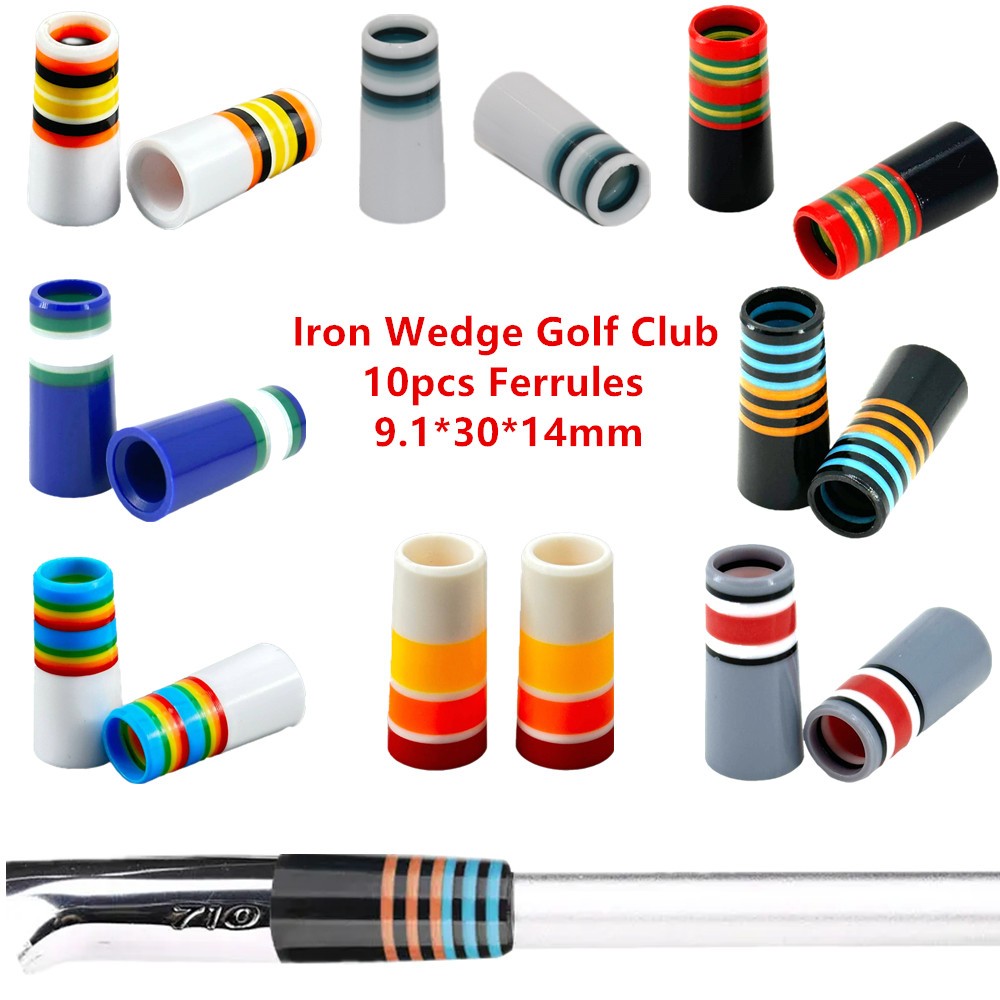 10pcs Color Stripe Hard Golf Club Ferrule Fit Taylormade Callaway PING PXG Cobra Titleist Iron Wedge