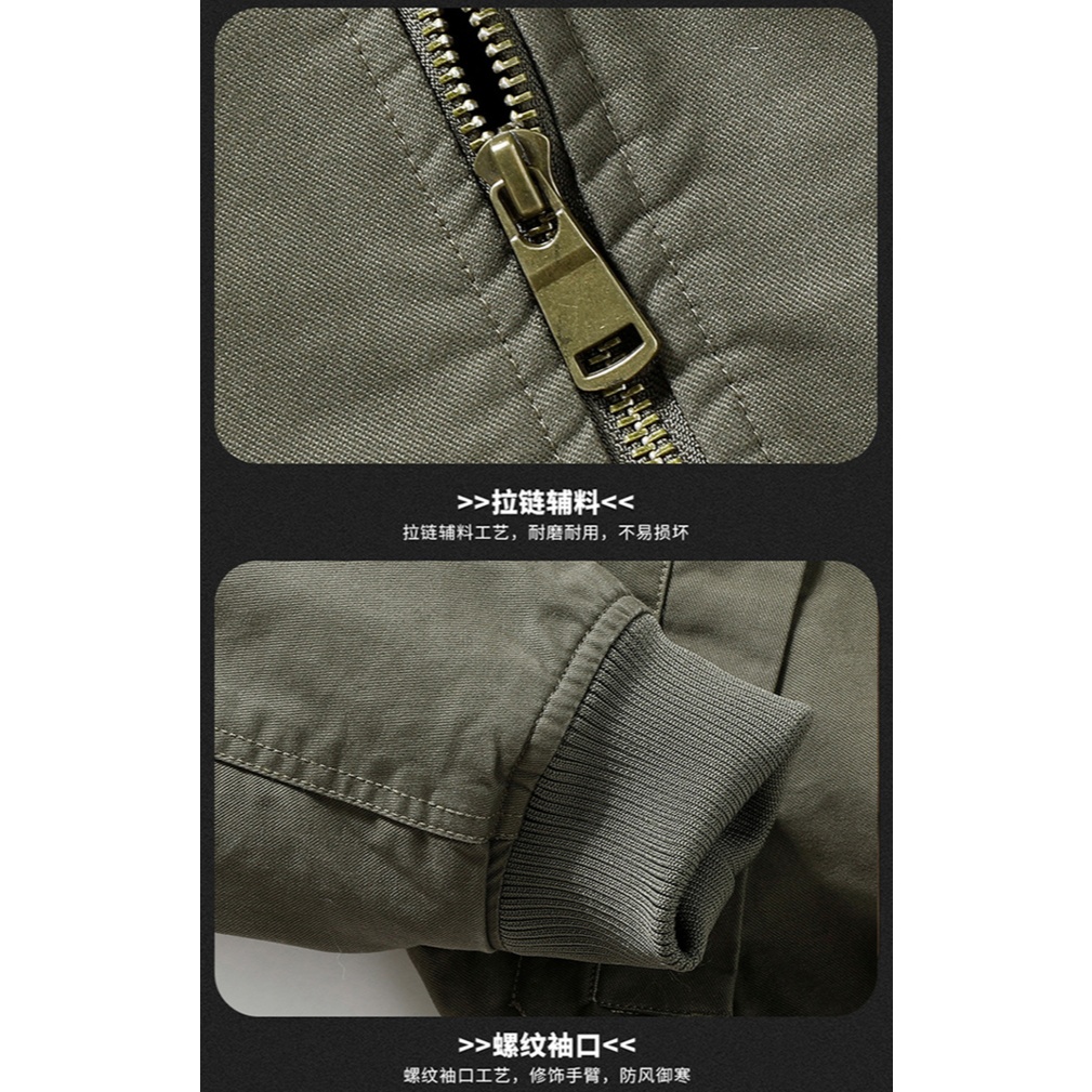 [50-100kg คุณภาพสูง] แจ็คเก็ตผู้ชายสำหรับฤดูใบไม้ร่วงและฤดูหนาว ทำจากผ้ากำมะหยี่หนา สวมใส่สบาย ไซส์ใหญ่พิเศษ ออกแบบให้กันลมและหนาว เหมาะสำหรับกีฬา - รูปที่ 7