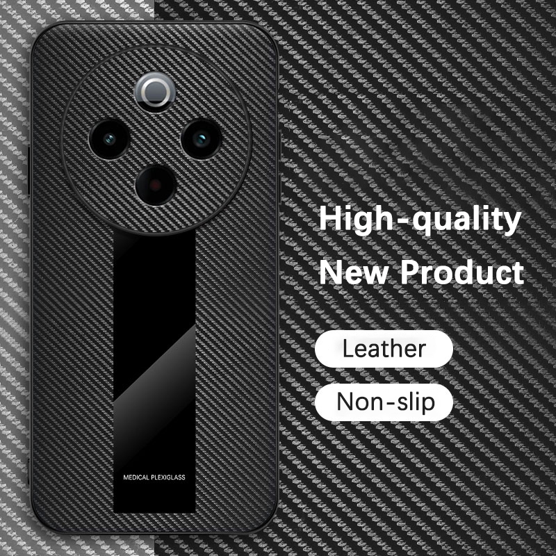 ปลอกสําหรับ vivo Y500 (จีน) 5G V2506A เคสโทรศัพท์หนังอะคริลิคคาร์บอนไฟเบอร์ขอบนุ่มป้องกันฮาร์ดกลับเก