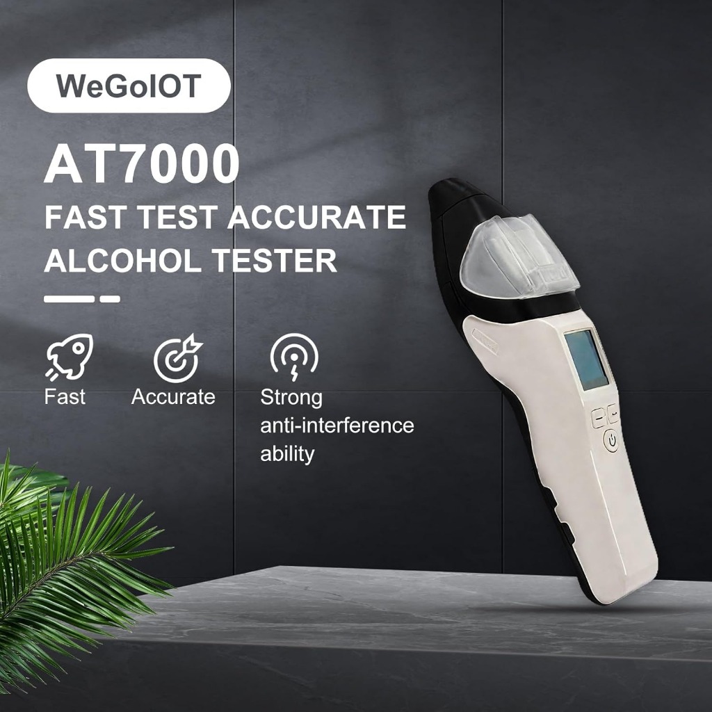 เครื่องวัดปริมาณแอลกอฮอล์ในลมหายใจมืออาชีพ AT7000 แบบพกพา ทดสอบเร็วและแม่นยำ สำหรับการตรวจสอบความปลอดภัยทางหลวง เครื่องวัดแอลกอฮอล์สำหรับตำรวจ พร้อมจอแสดงผล LCD ดิจิทัล
