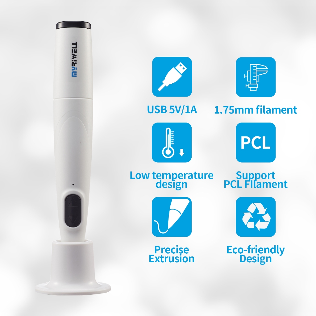 Myriwell RP300B 3D ปากกา PCL Filament 50M DIY 3D การพิมพ์ปากกาของขวัญของเล่นสร้างสรรค์สําหรับเด็กผู้ใหญ่วาด 3D เครื่องพิมพ์ปากกา - รูปที่ 2