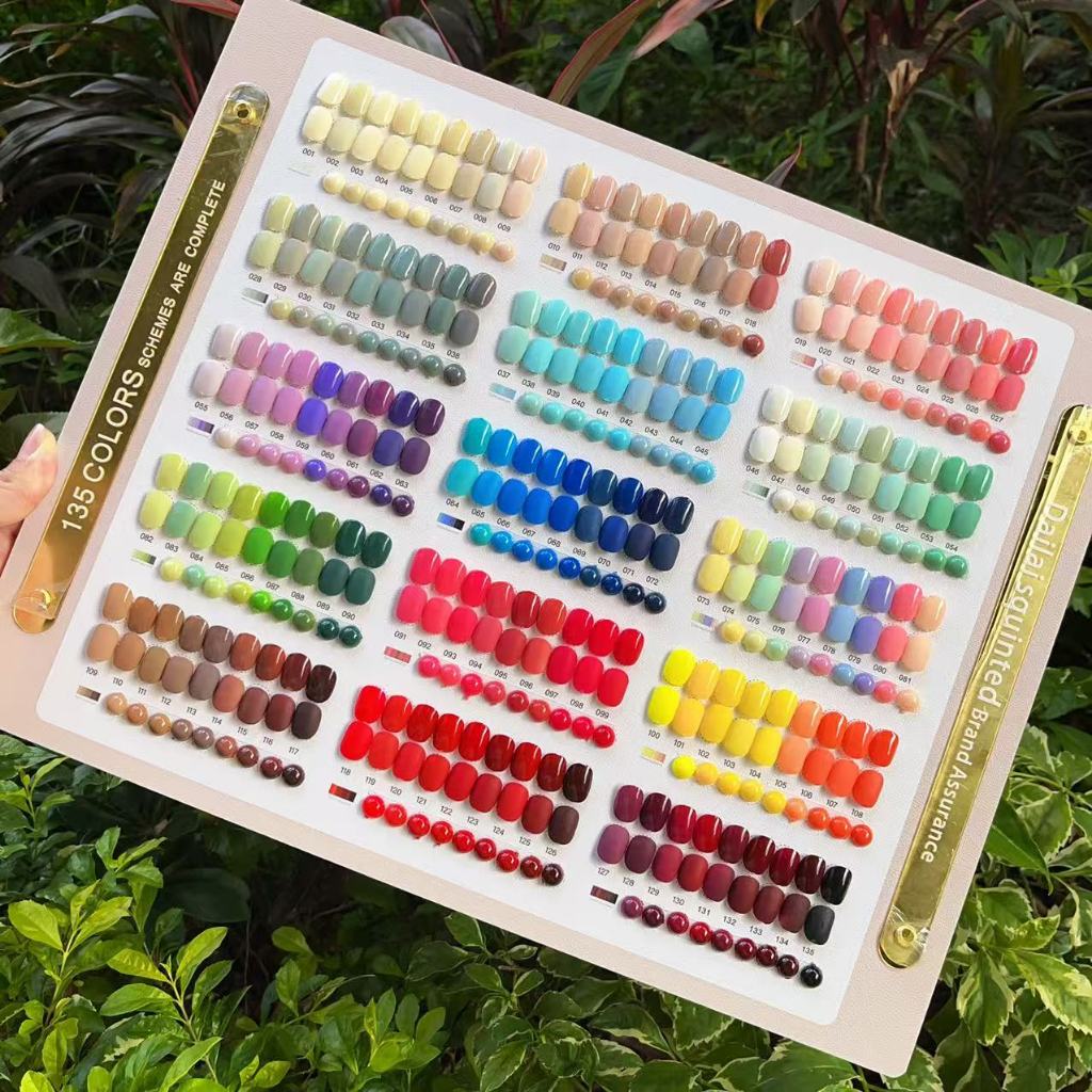 พร้อมส่ง🇹🇭   เซตสีเล็บเจลจี Ahlin X Dailai gel 135 สีพื้น  ชาร์ตสีสำเร็จรูป dailai 135 สีเจล เล็บเจล  มาใหม่