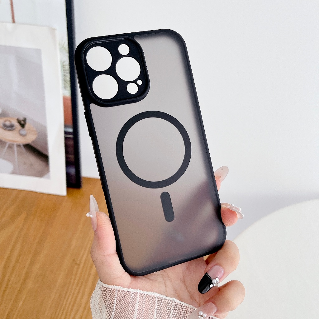 Magnetic Matte Clearเคสโทรศัพท์สําหรับOPPO Reno 14 13 12 Pro Reno 14F 13F 12F 5Gโปร่งแสงสีดําปกแข็งกันกระแทก ราคา ถูกที่สุด ดีลบีเคเค แกลเลอรีภาพที่ 9
