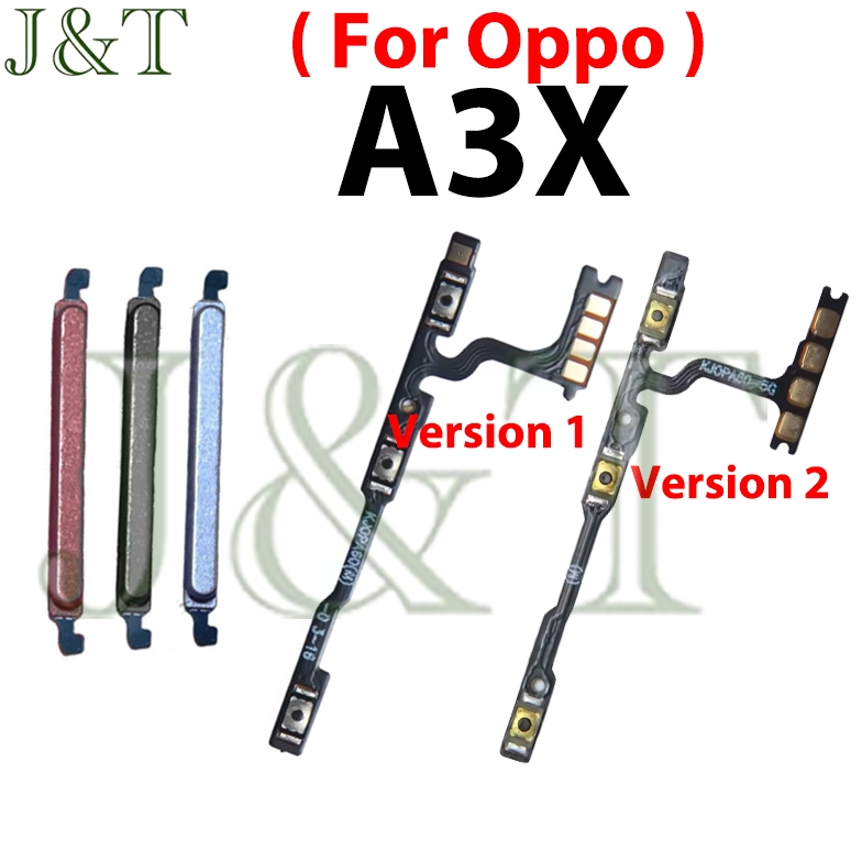 ปุ่มด้านข้างปรับระดับเสียง Flex สําหรับ OPPO A3 A3X CPH2681 CPH2683 CPH2641 คีย์ปุ่มปิดระดับเสียงปุ่มขึ้นและลงบนสายริบบิ้นด้านข้าง