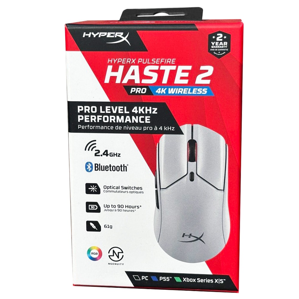HyperX Pulsefire Haste 2 Pro - 4K Wireless Gaming Mouse (Slate Gray) A1KY5AA, 26000 DPI