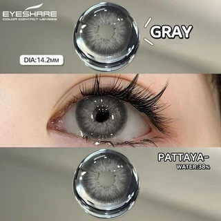 {สายตา -1.00~-6.00} Eyeshare PATTAYA ดำ/น้ำตาล/เทา/น้ำเงิน คอนแทคเลนส์สายตาสั้น ขายดีคอนแทคเลนส์ 2pcs คอนแทคเลนส์สี