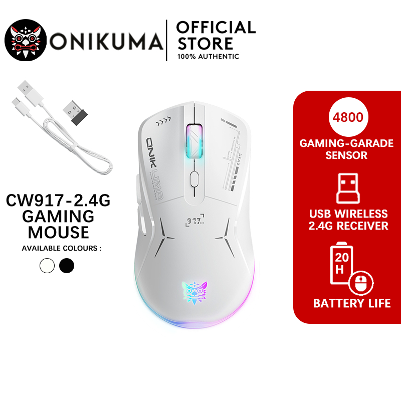 Onikuma CW917 เมาส์สําหรับเล่นเกมไร้สาย 2.4 เมาส์ไร้สาย