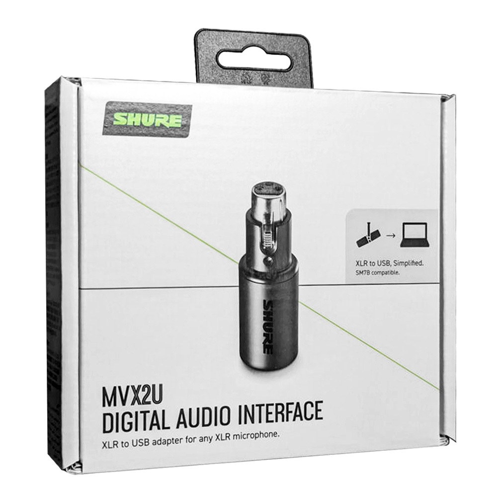 Shure MVX2U XLR to USB-C Adapter (Black) Digital Audio Interface