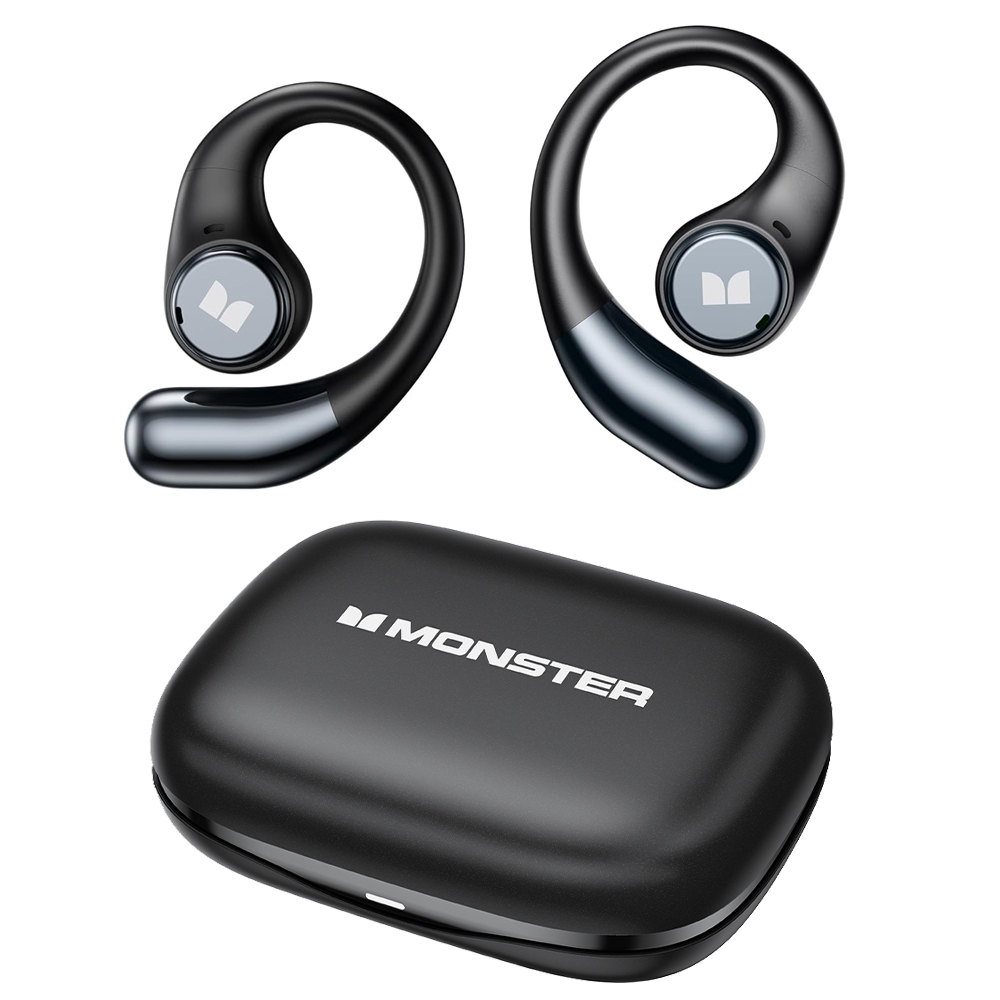 Monster AC336 หูฟังไร้สายแบบเปิด,หูฟังบลูทูธ 6.0 แบบคลิปออนพร้อมไฮไฟสเตอริโอและการโทรที่ชัดเจน ENC