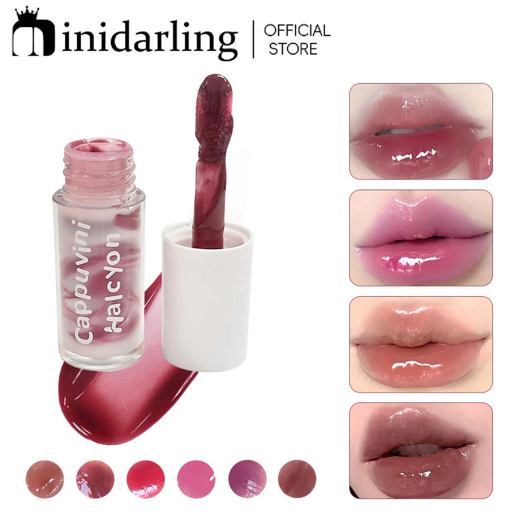 Cappuvini Crystal ลิปกลอสสองสีโปร่งใส ผู้อํานวยความสนุกและกระจกน้ําให้ความชุ่มชื้นลิปสติกทุกวัน