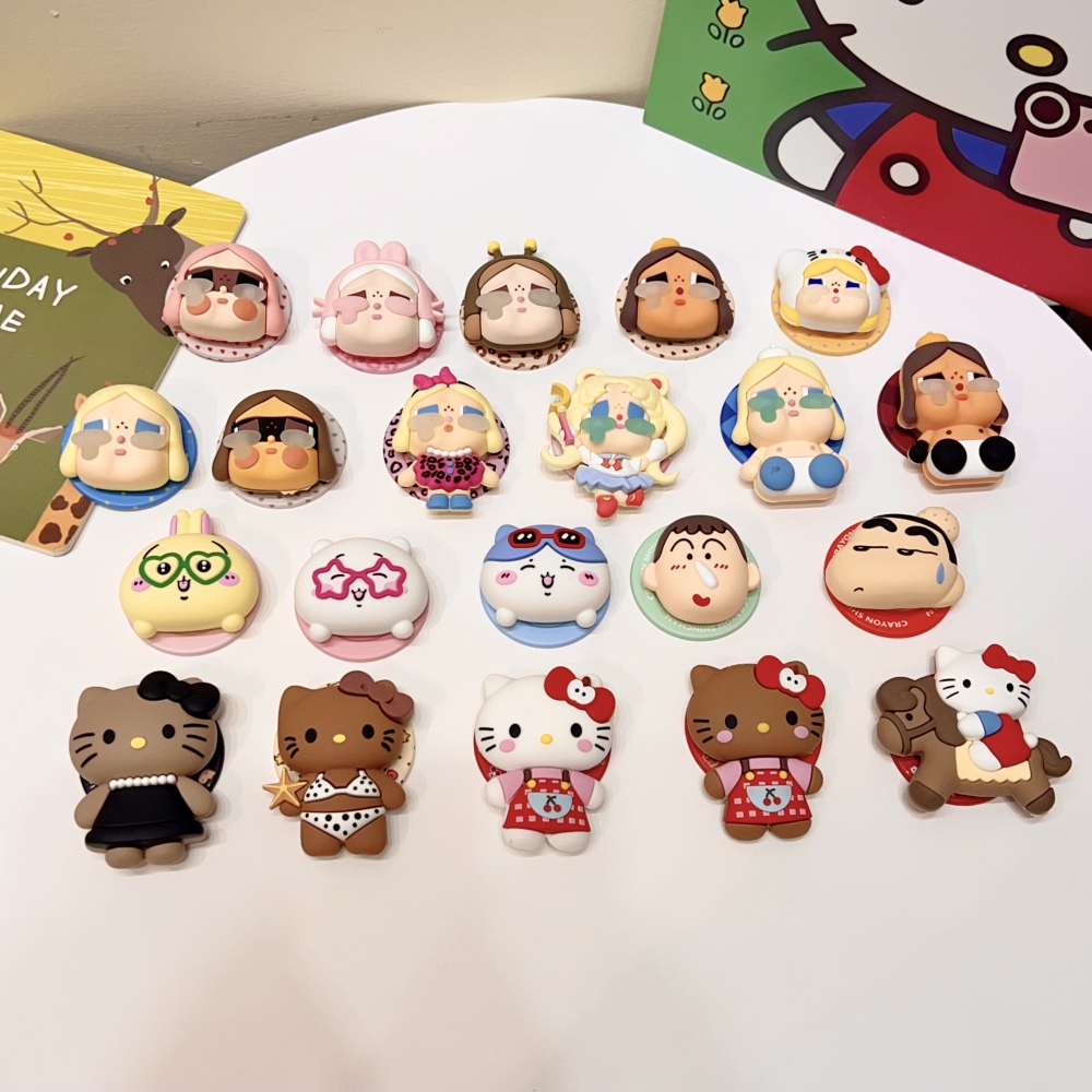 3D Cry Girls Crying Again Series Crybaby Hello Kitty ที่วางโทรศัพท์แม่เหล็ก Grip Tok Griptok สําหรับ iPhone MacSafe แหวนนิ้วมือขยายขาตั้ง