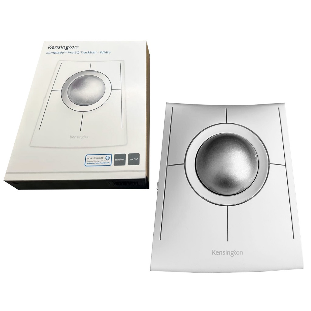 Kensington K72084 SlimBlade Pro EQ Wireless Trackball Mouse (White)