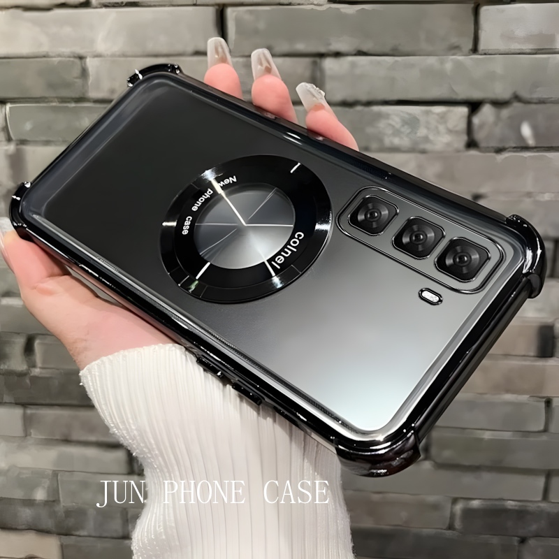 เคสสําหรับ infinix Hot 50 5G 50 PRO 50 pro+ 60 60I 60 pro 4G 60 pro+ เคสโทรศัพท์ วงเล็บดูดแม่เหล็กพร้อมความรู้สึกของเทคโนโลยีและเคสนิ่มป้องกัน