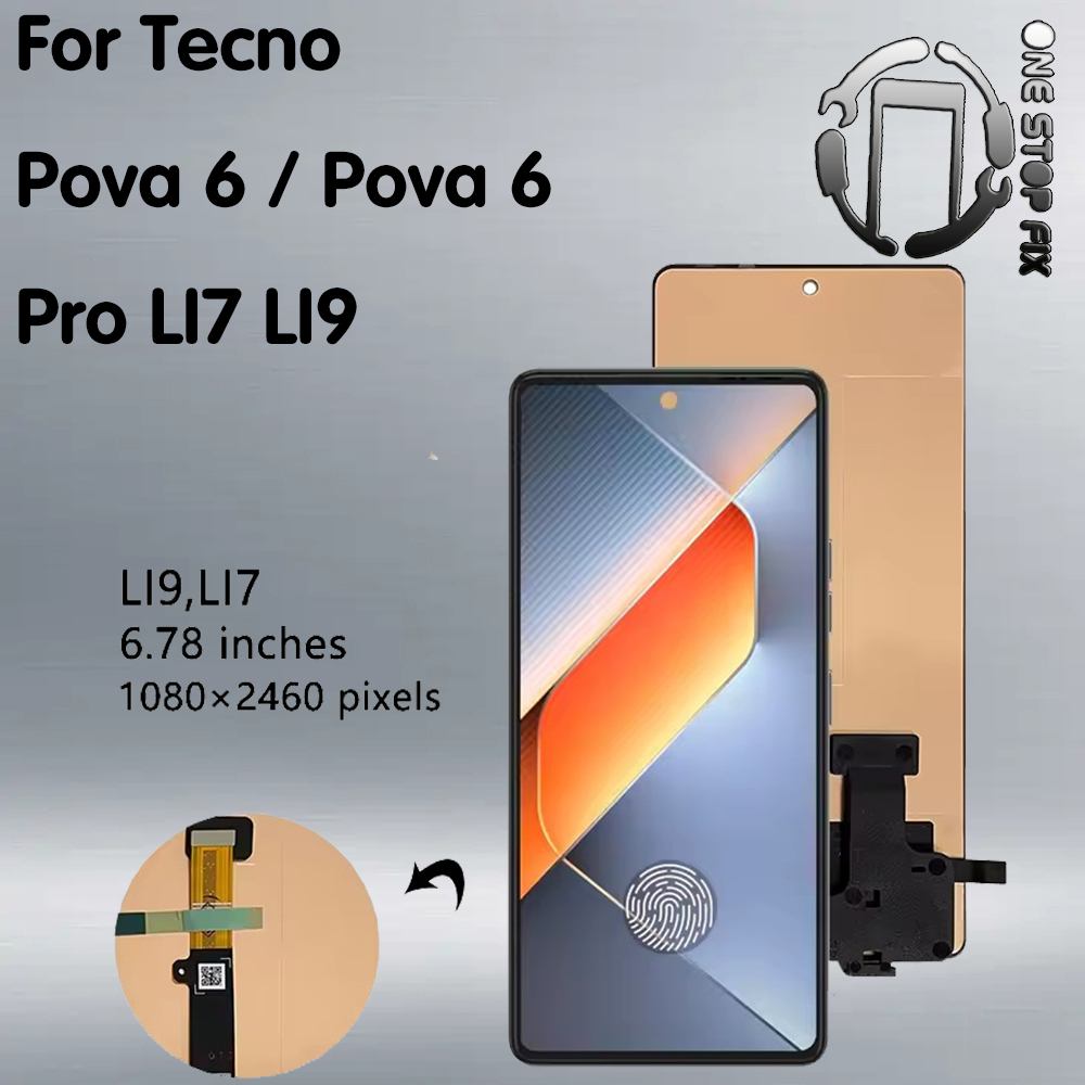 สําหรับ Tecno Pova 6 / Pova 6 Pro LI7 LI9 จอแสดงผล LCD Touch Screen Digitizer Assembly