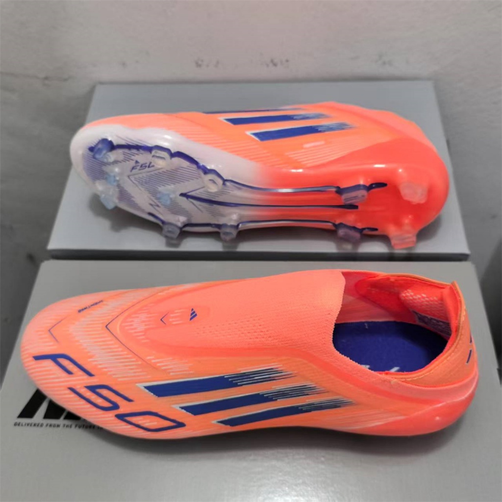F50 Elite FG Yamal Coral Blaze Pack Laceless รองเท้าฟุตบอลสำหรับชาย พื้นกันลื่นและทนทาน