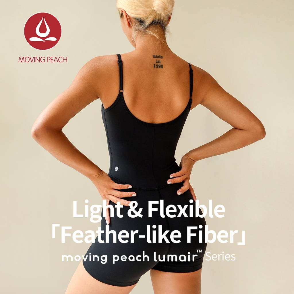 MOVING PEACH ผู้หญิงกีฬาบอดี้สูท One Piece Design Jumpsuit บัลเล่ต์ Leotard ปรับสายรัดที่ถอดออกได้ Bra ถ้วยพิลาทิสชุด Gym Dance สวมใส่ทุกวัน AJA ราคา ถูกที่สุด ดีลบีเคเค