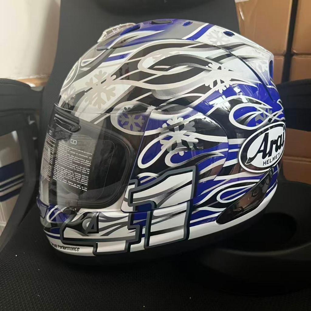 หมวกกันน็อค ARAI RX7X RR5 สีดํา หมวกกันน็อค Haga สีน้ําเงิน ขี่มอเตอร์ไซค์ หมวกกันน็อคป้องกันการตก