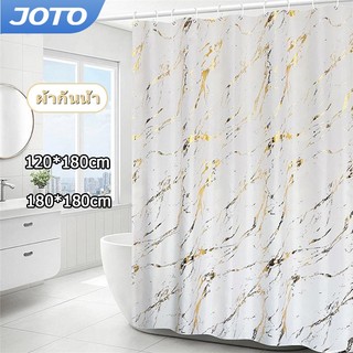 JOTO ม่านห้องน้ำ ม่านพลาสติก แบบพลาสติก กันน้ำและเชื้อรา หลากหลายลาย พร้อมห่วงตะขอ กันเชื้อร
