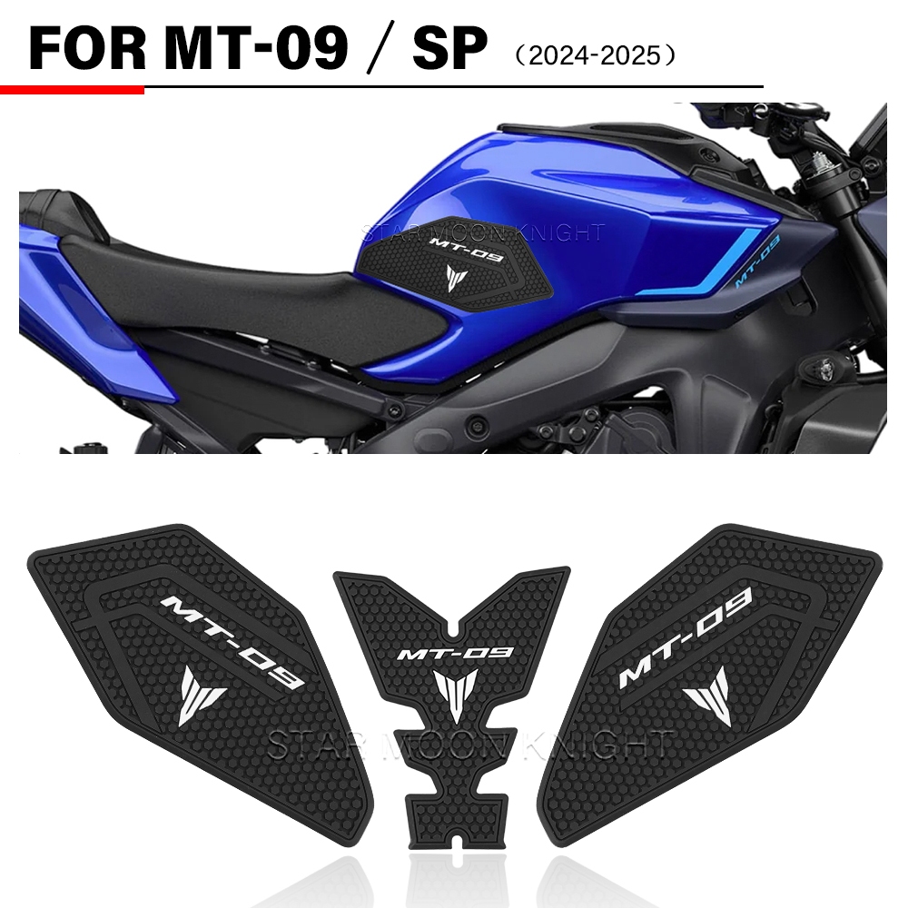 สําหรับ YAMAHA MT-09 MT09 SP MT 09 2024 2025 รถจักรยานยนต์ยางลื่นสติกเกอร์ถัง Pad สติกเกอร์ด้านข้าง 