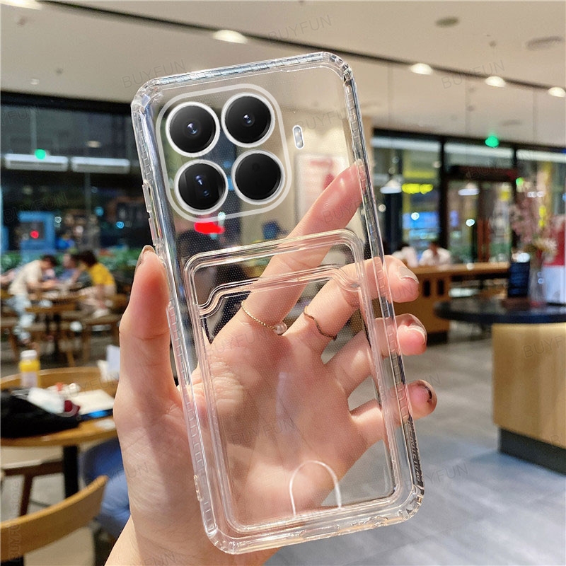 Transparent Card Bag Phone Case For Xiaomi Mi 15T Pro 6.83" 5G mi15tpro mi15t mi15 T 14T 13T 12T 11T
