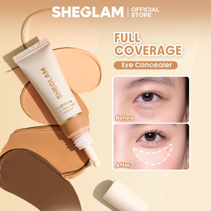 SHEGLAM Pouf! Gone Full Coverage คอนซีลเลอร์กันน้ํา High Coverage Dark Circles Brightening Matte