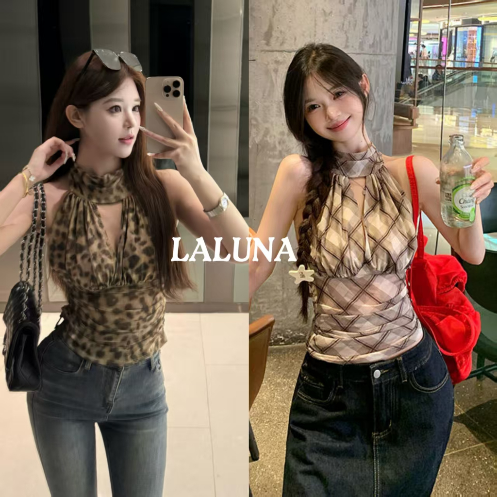 Lln🍑พร้อมส่ง🍑 Lln🍑พร้อมส่ง🍑 เสื้อกล้ามคล้องคอสไตล์เกาหลี แบบไม่มีแขน โชว์หลัง แฟชั่นใส่ง่าย แมตช์ได้ทุกลุค รุ่นใหม่ปี 2025