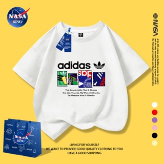 NASA เสื้อยืดเด็กแขนสั้น ผ้าฝ้าย 100% นุ่มสบาย สไตล์เกาหลี ค…