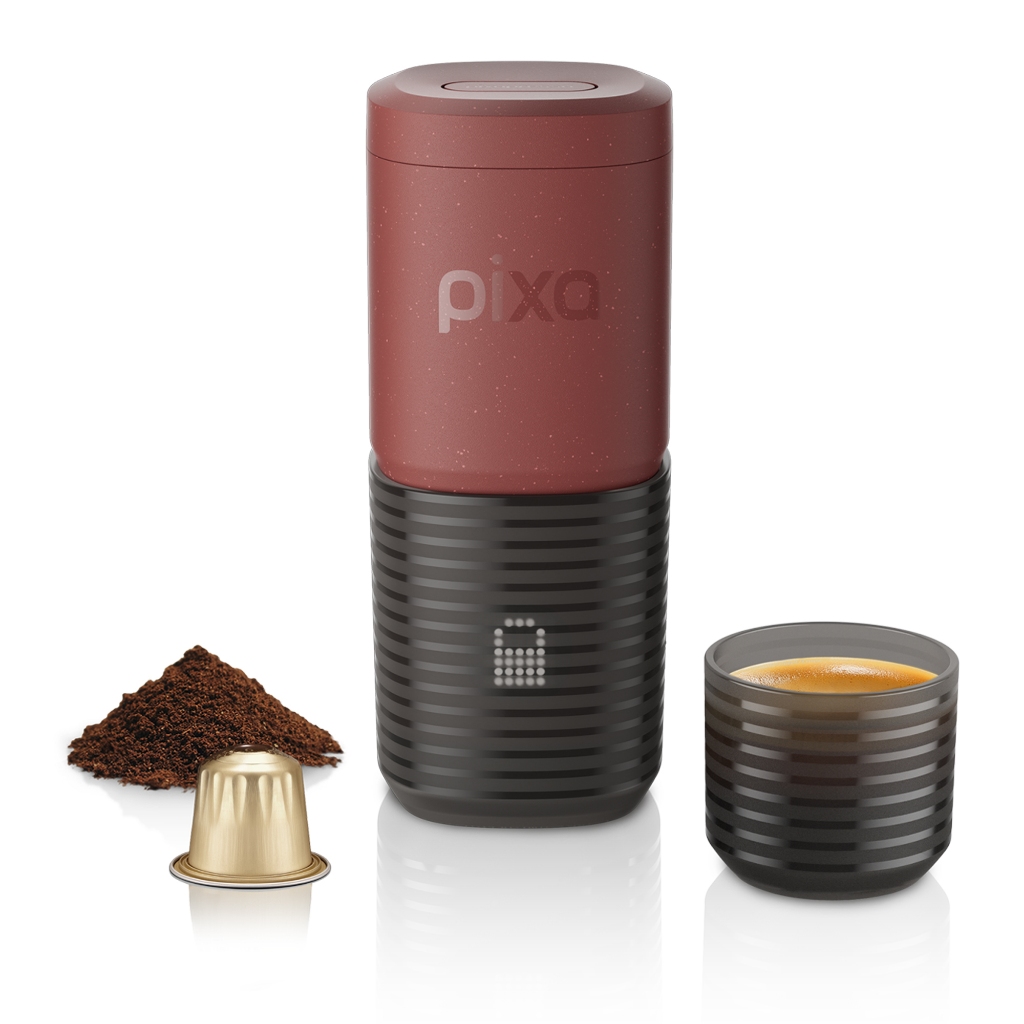 WACACO PIXAPRESSO เครื่องชงกาแฟไฟฟ้าแบบพกพา พร้อมกาแฟ 4 ประเภท & Fast Heat Up แบตเตอรี่ 3*3000mAh ได้ถึง 5 ถ้วย 20 บาร์ Porable เครื่องชงกาแฟสําหรับกาแฟบดและแคปซูล NS