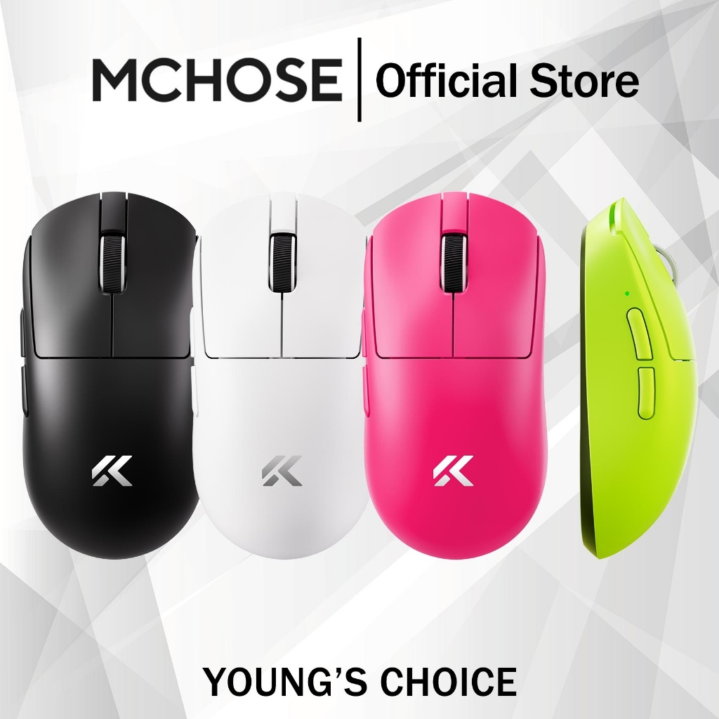 MCHOSE A7V2 เมาส์สําหรับเล่นเกมไร้สายน้ําหนักเบา PAW3395/3950TI Sensor 8K Polling Rate Wireless Mice