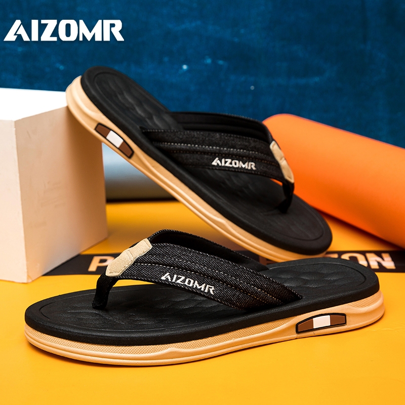 AIZOMR รองเท้าแตะ/รองเท้าแตะ แบบหูหนีบ ดีไซน์ดั้งเดิม พื้นนิ่ม เหมาะกับเดินชายหาด และกลางแจ้ง คุณภาพ