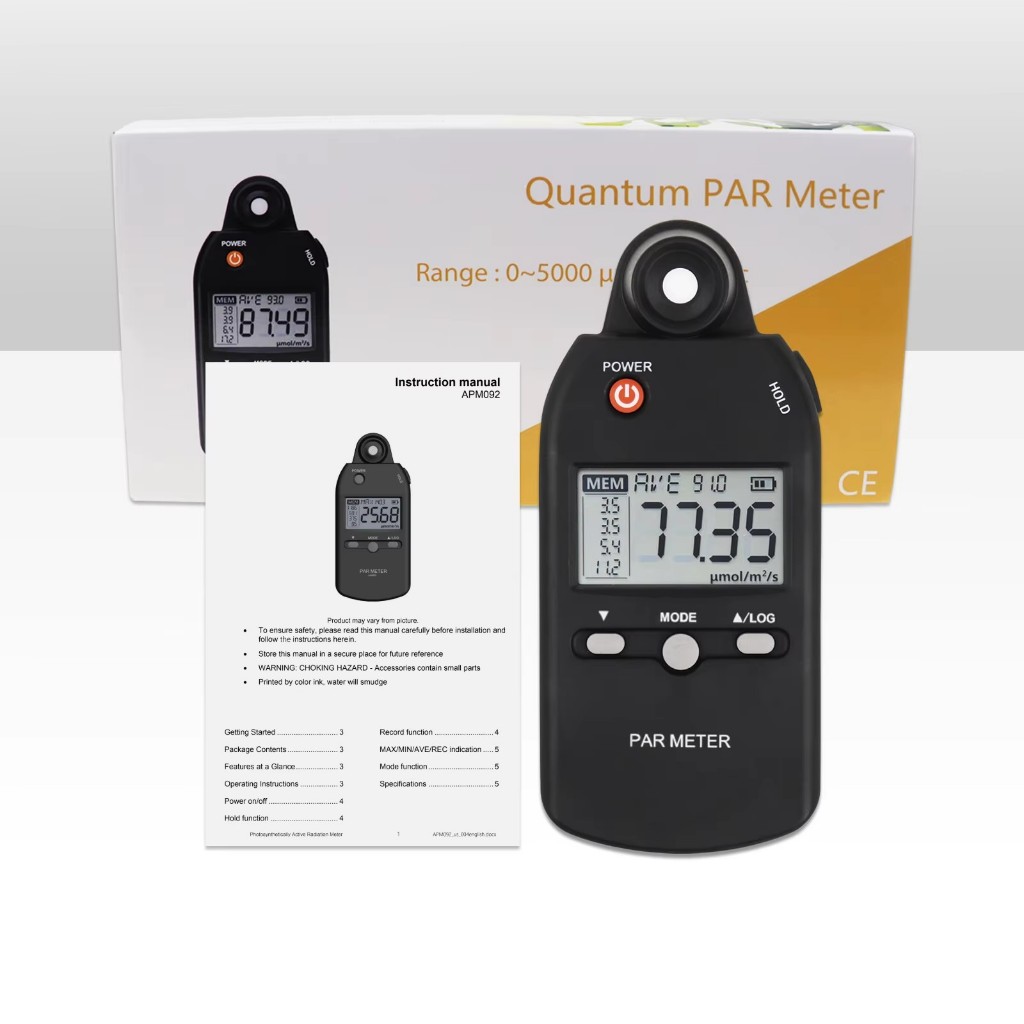 Quantum PAR Meter Full-Spectrum ความแม่นยําสูง PPFD เครื่องทดสอบสําหรับการถ่ายภาพสังเคราะห์แสงในร่มแ