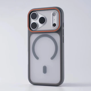 【Large window/Matte acrylic hard case/Gray】เคส compatible for iPhone 11 12 13 14 15 16 17 pro max case