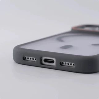 【Large window/Matte acrylic hard case/Gray】เคส compatible for iPhone 11 12 13 14 15 16 17 pro max case